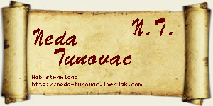 Neda Tunovac vizit kartica